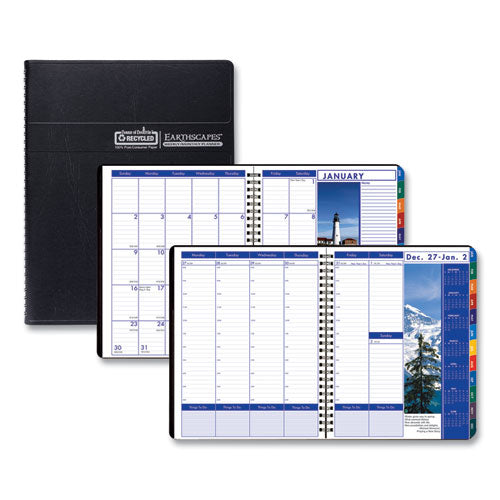 House of Doolittle™ wholesale. Recycled Earthscapes Weekly-monthly Planner, 11 X 8.5, Black, 2021. HSD Wholesale: Janitorial Supplies, Breakroom Supplies, Office Supplies.