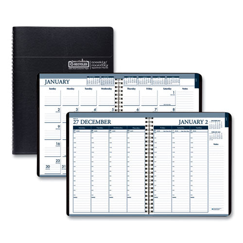 House of Doolittle™ wholesale. Recycled Wirebound Weekly-monthly Planner, 11 X 8.5, Black Leatherette, 2021. HSD Wholesale: Janitorial Supplies, Breakroom Supplies, Office Supplies.