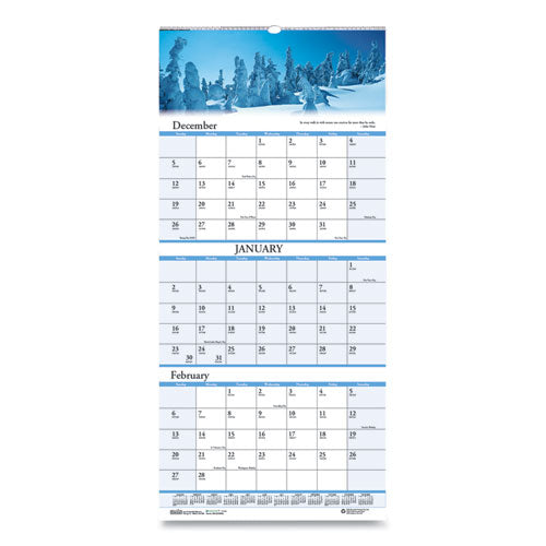 House of Doolittle™ wholesale. Recycled Scenic Compact Three-month Wall Calendar, 8 X 17, 2020-2022. HSD Wholesale: Janitorial Supplies, Breakroom Supplies, Office Supplies.