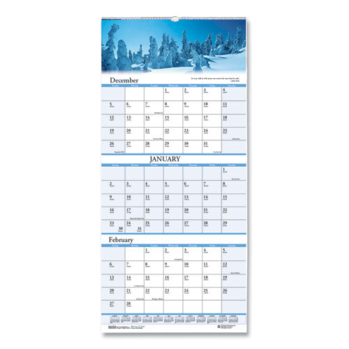 House of Doolittle™ wholesale. Recycled Scenic Landscapes Three-month-page Wall Calendar, 12.25 X 26, 2020-2022. HSD Wholesale: Janitorial Supplies, Breakroom Supplies, Office Supplies.