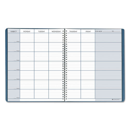 House of Doolittle™ wholesale. Teacher's Planner, Embossed Simulated Leather Cover, 11 X 8-1-2, Blue. HSD Wholesale: Janitorial Supplies, Breakroom Supplies, Office Supplies.