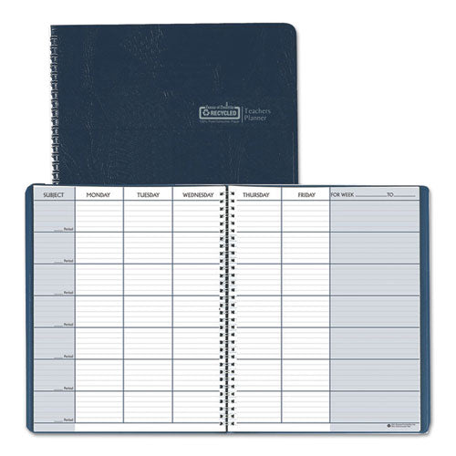 House of Doolittle™ wholesale. Teacher's Planner, Embossed Simulated Leather Cover, 11 X 8-1-2, Blue. HSD Wholesale: Janitorial Supplies, Breakroom Supplies, Office Supplies.