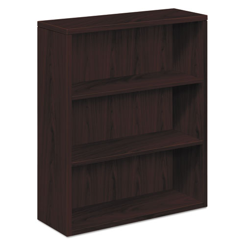 HON® wholesale. HON® 10500 Series Laminate Bookcase, Three-shelf, 36w X 13-1-8d X 43-3-8h, Mahogany. HSD Wholesale: Janitorial Supplies, Breakroom Supplies, Office Supplies.