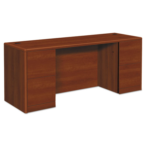 HON® wholesale. HON® 10700 Kneespace Credenza, Full Height Pedestals, 72w X 24d X 29.5h, Cognac. HSD Wholesale: Janitorial Supplies, Breakroom Supplies, Office Supplies.