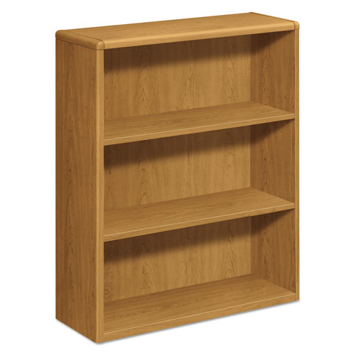 HON® wholesale. HON® 10700 Series Wood Bookcase, Three Shelf, 36w X 13 1-8d X 43 3-8h, Harvest. HSD Wholesale: Janitorial Supplies, Breakroom Supplies, Office Supplies.