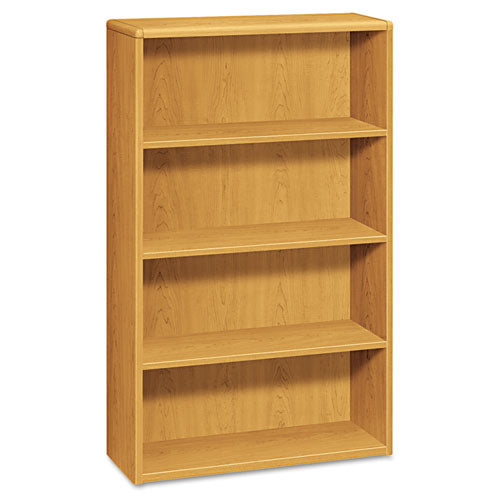 HON® wholesale. HON® 10700 Series Wood Bookcase, Four Shelf, 36w X 13 1-8d X 57 1-8h, Harvest. HSD Wholesale: Janitorial Supplies, Breakroom Supplies, Office Supplies.