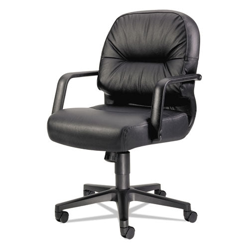 HON® wholesale. HON® Pillow-soft 2090 Series Leather Managerial Mid-back Swivel-tilt Chair, Supports Up To 300 Lbs., Black Seat-back, Black Base. HSD Wholesale: Janitorial Supplies, Breakroom Supplies, Office Supplies.