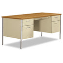 HON® wholesale. HON® 34000 Series Double Pedestal Desk, 60" X 30" X 29.5", Harvest-putty. HSD Wholesale: Janitorial Supplies, Breakroom Supplies, Office Supplies.