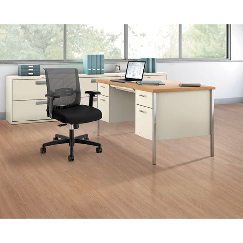 HON® wholesale. HON® 34000 Series Double Pedestal Desk, 60" X 30" X 29.5", Harvest-putty. HSD Wholesale: Janitorial Supplies, Breakroom Supplies, Office Supplies.