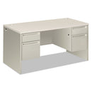 HON® wholesale. HON® 38000 Series Double Pedestal Desk, 60" X 30" X 30", Light Gray-silver. HSD Wholesale: Janitorial Supplies, Breakroom Supplies, Office Supplies.