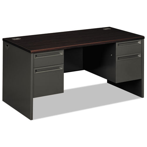 HON® wholesale. HON® 38000 Series Double Pedestal Desk, 60" X 30" X 29.5", Mahogany-charcoal. HSD Wholesale: Janitorial Supplies, Breakroom Supplies, Office Supplies.