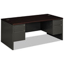 HON® wholesale. HON® 38000 Series Double Pedestal Desk, 72" X 36" X 29.5", Mahogany-charcoal. HSD Wholesale: Janitorial Supplies, Breakroom Supplies, Office Supplies.