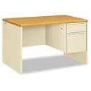 HON® wholesale. HON® 38000 Series Right Pedestal Desk, 48" X 30" X 29.5", Harvest-putty. HSD Wholesale: Janitorial Supplies, Breakroom Supplies, Office Supplies.