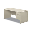 HON® wholesale. HON® 38000 Series Right Pedestal Desk, 66" X 30" X 30", Light Gray-silver. HSD Wholesale: Janitorial Supplies, Breakroom Supplies, Office Supplies.