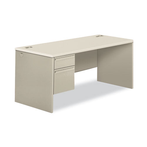 HON® wholesale. HON® 38000 Series Left Pedestal Desk, 66" X 30" X 30", Light Gray-silver. HSD Wholesale: Janitorial Supplies, Breakroom Supplies, Office Supplies.