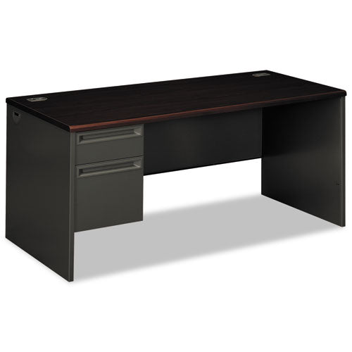 HON® wholesale. HON® 38000 Series Left Pedestal Desk, 66" X 30" X 29.5", Mahogany-charcoal. HSD Wholesale: Janitorial Supplies, Breakroom Supplies, Office Supplies.