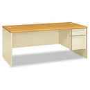 HON® wholesale. HON® 38000 Series Right Pedestal Desk, 72" X 36" X 29.5", Harvest-putty. HSD Wholesale: Janitorial Supplies, Breakroom Supplies, Office Supplies.