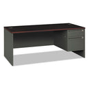 HON® wholesale. HON® 38000 Series Right Pedestal Desk, 72" X 36" X 29.5", Mahogany-charcoal. HSD Wholesale: Janitorial Supplies, Breakroom Supplies, Office Supplies.