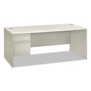 HON® wholesale. HON® 38000 Series Left Pedestal Desk, 72" X 36" X 30", Light Gray-silver. HSD Wholesale: Janitorial Supplies, Breakroom Supplies, Office Supplies.