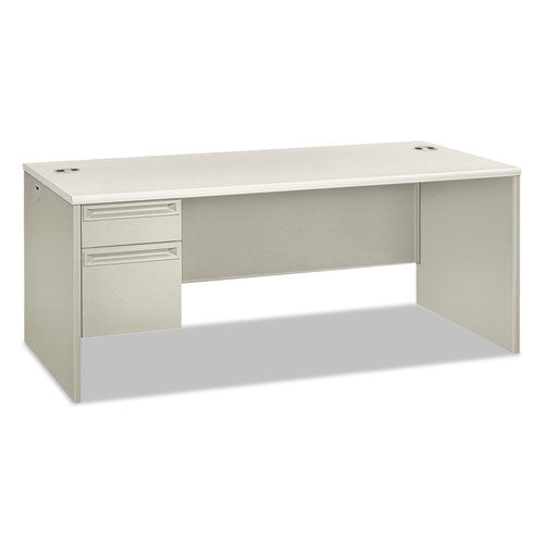 HON® wholesale. HON® 38000 Series Left Pedestal Desk, 72" X 36" X 30", Light Gray-silver. HSD Wholesale: Janitorial Supplies, Breakroom Supplies, Office Supplies.