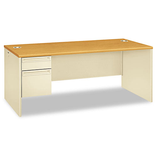 HON® wholesale. HON® 38000 Series Left Pedestal Desk, 72" X 36" X 29.5", Harvest-putty. HSD Wholesale: Janitorial Supplies, Breakroom Supplies, Office Supplies.
