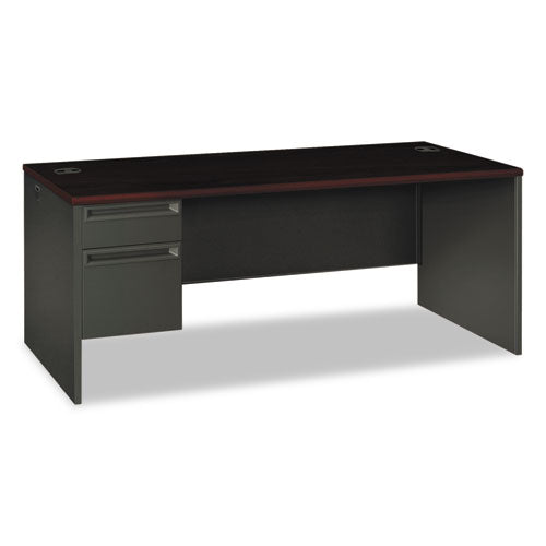 HON® wholesale. HON® 38000 Series Left Pedestal Desk, 72" X 36" X 29.5", Mahogany-charcoal. HSD Wholesale: Janitorial Supplies, Breakroom Supplies, Office Supplies.