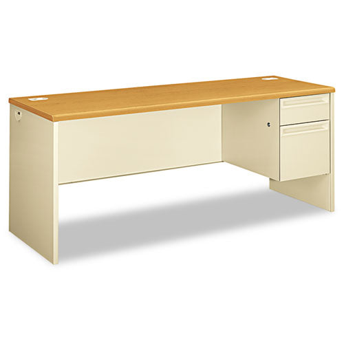 HON® wholesale. HON® 38000 Series Right Pedestal Credenza, 72w X 24d X 29.5h, Harvest-putty. HSD Wholesale: Janitorial Supplies, Breakroom Supplies, Office Supplies.