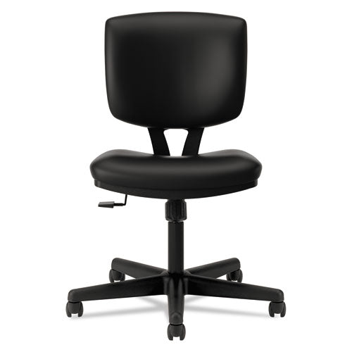 HON® wholesale. HON® Volt Series Leather Task Chair With Synchro-tilt, Supports Up To 250 Lbs., Black Seat-black Back, Black Base. HSD Wholesale: Janitorial Supplies, Breakroom Supplies, Office Supplies.