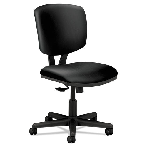 HON® wholesale. HON® Volt Series Leather Task Chair With Synchro-tilt, Supports Up To 250 Lbs., Black Seat-black Back, Black Base. HSD Wholesale: Janitorial Supplies, Breakroom Supplies, Office Supplies.