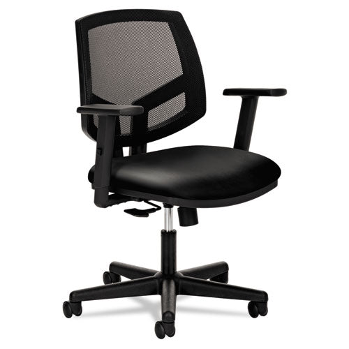 HON® wholesale. HON® Volt Series Mesh Back Leather Task Chair With Synchro-tilt, Supports Up To 250 Lbs., Black Seat-black Back, Black Base. HSD Wholesale: Janitorial Supplies, Breakroom Supplies, Office Supplies.