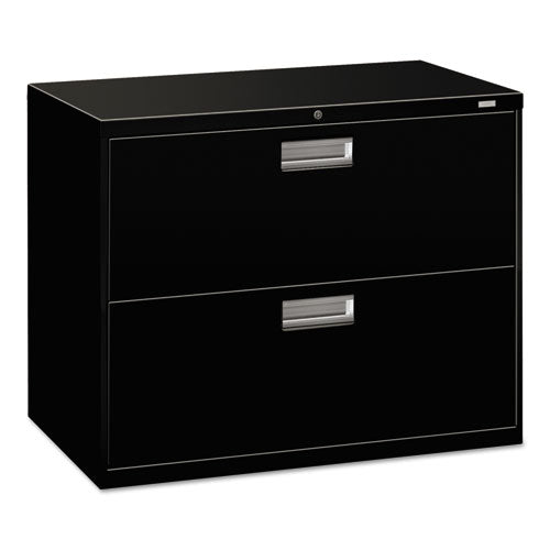 HON® wholesale. HON® 600 Series Two-drawer Lateral File, 36w X 18d X 28h, Black. HSD Wholesale: Janitorial Supplies, Breakroom Supplies, Office Supplies.