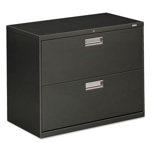 HON® wholesale. HON® 600 Series Two-drawer Lateral File, 36w X 18d X 28h, Charcoal. HSD Wholesale: Janitorial Supplies, Breakroom Supplies, Office Supplies.