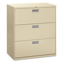 HON® wholesale. HON® 600 Series Three-drawer Lateral File, 36w X 18d X 39.13h, Putty. HSD Wholesale: Janitorial Supplies, Breakroom Supplies, Office Supplies.
