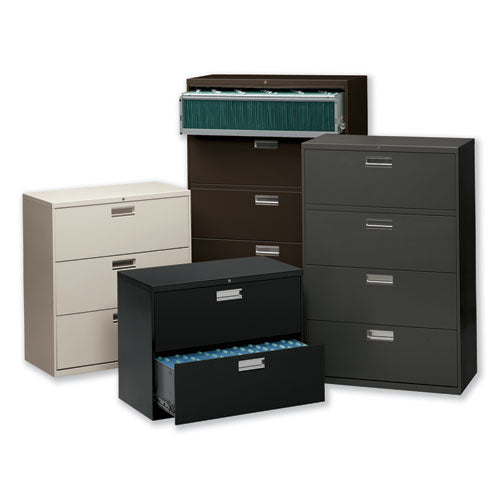 HON® wholesale. HON® 600 Series Three-drawer Lateral File, 36w X 18d X 39.13h, Light Gray. HSD Wholesale: Janitorial Supplies, Breakroom Supplies, Office Supplies.