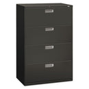 HON® wholesale. HON® 600 Series Four-drawer Lateral File, 36w X 18d X 52.5h, Charcoal. HSD Wholesale: Janitorial Supplies, Breakroom Supplies, Office Supplies.