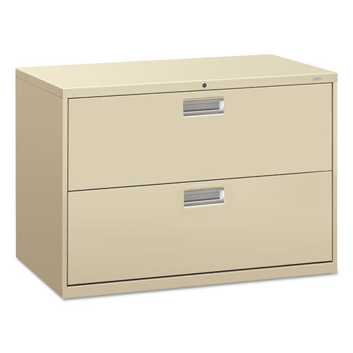 HON® wholesale. HON® 600 Series Two-drawer Lateral File, 42w X 18d X 28h, Putty. HSD Wholesale: Janitorial Supplies, Breakroom Supplies, Office Supplies.