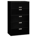 HON® wholesale. HON® 600 Series Five-drawer Lateral File, 42w X 18d X 64.25h, Black. HSD Wholesale: Janitorial Supplies, Breakroom Supplies, Office Supplies.