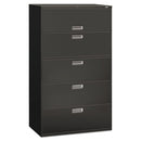 HON® wholesale. HON® 600 Series Five-drawer Lateral File, 42w X 18d X 64.25h, Charcoal. HSD Wholesale: Janitorial Supplies, Breakroom Supplies, Office Supplies.
