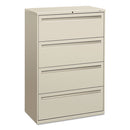 HON® wholesale. HON® 700 Series Four-drawer Lateral File, 36w X 18d X 52.5h, Light Gray. HSD Wholesale: Janitorial Supplies, Breakroom Supplies, Office Supplies.