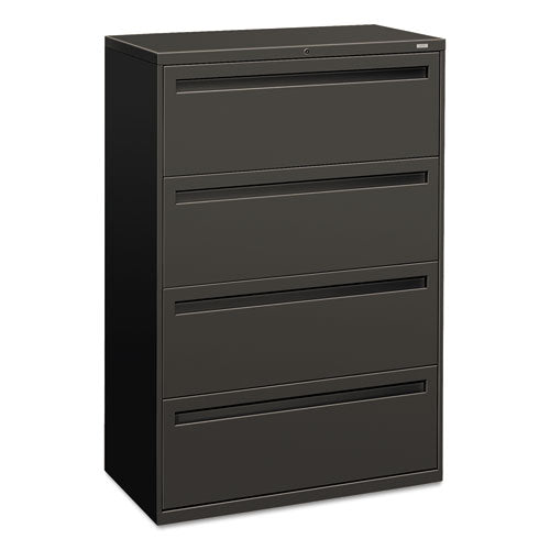 HON® wholesale. HON® 700 Series Four-drawer Lateral File, 36w X 18d X 52.5h, Charcoal. HSD Wholesale: Janitorial Supplies, Breakroom Supplies, Office Supplies.