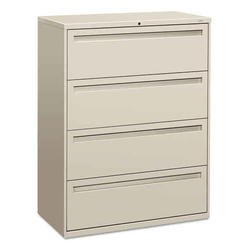 HON® wholesale. HON® 700 Series Four-drawer Lateral File, 42w X 18d X 52.5h, Light Gray. HSD Wholesale: Janitorial Supplies, Breakroom Supplies, Office Supplies.