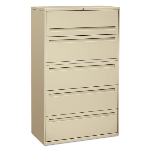 HON® wholesale. HON® 700 Series Five-drawer Lateral File With Roll-out Shelves, 42w X 18d X 64.25h, Putty. HSD Wholesale: Janitorial Supplies, Breakroom Supplies, Office Supplies.