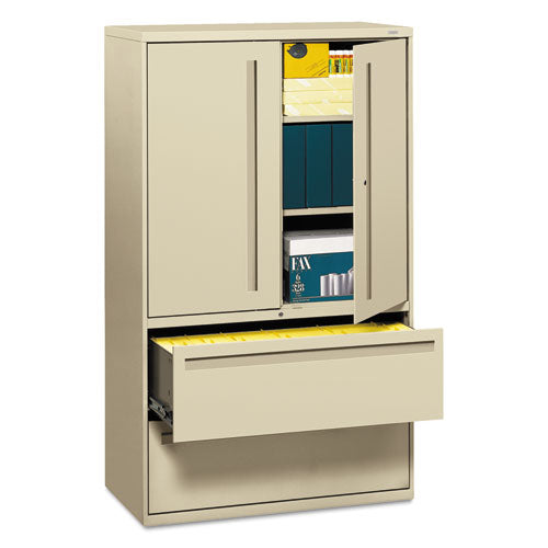 HON® wholesale. HON® 700 Series Lateral File With Storage Cabinet, 42w X 18d X 64.25h, Putty. HSD Wholesale: Janitorial Supplies, Breakroom Supplies, Office Supplies.