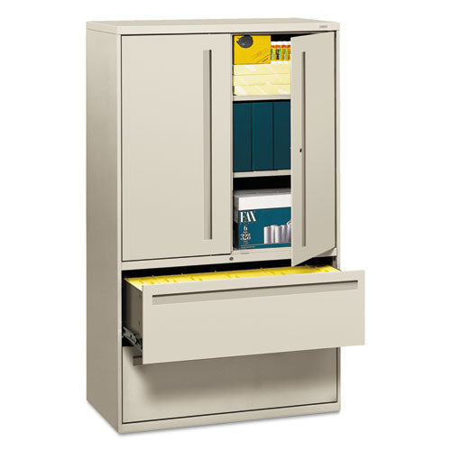 HON® wholesale. HON® 700 Series Lateral File With Storage Cabinet, 42w X 18d X 64.25h, Light Gray. HSD Wholesale: Janitorial Supplies, Breakroom Supplies, Office Supplies.