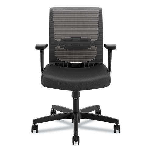 HON® wholesale. HON® Convergence Mid-back Task Chair With Swivel-tilt Control, Supports Up To 275 Lbs, Vinyl, Black Seat-back, Black Base. HSD Wholesale: Janitorial Supplies, Breakroom Supplies, Office Supplies.