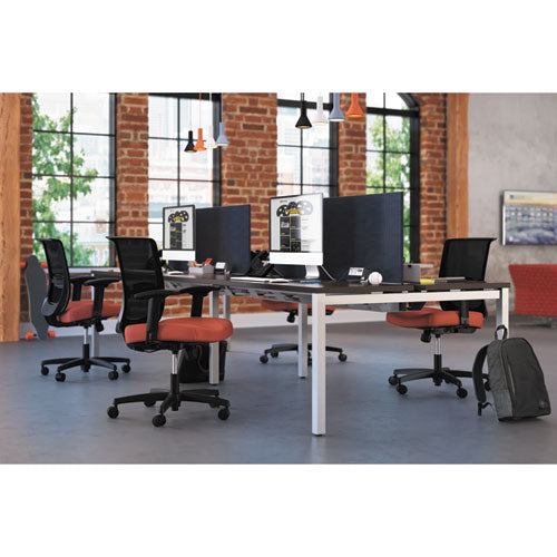 HON® wholesale. HON® Convergence Mid-back Task Chair With Syncho-tilt Control With Seat Slide, Supports Up To 275 Lbs, Red Seat, Black Back-base. HSD Wholesale: Janitorial Supplies, Breakroom Supplies, Office Supplies.