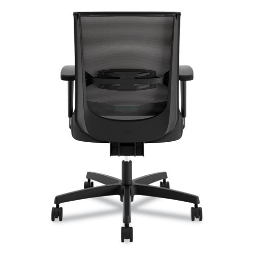 HON® wholesale. HON® Convergence Mid-back Task Chair With Syncho-tilt Control, Supports Up To 275 Lbs, Black Seat, Black Back, Black Base. HSD Wholesale: Janitorial Supplies, Breakroom Supplies, Office Supplies.