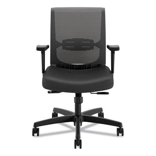 HON® wholesale. HON® Convergence Mid-back Task Chair With Syncho-tilt Control, Supports Up To 275 Lbs, Black Seat, Black Back, Black Base. HSD Wholesale: Janitorial Supplies, Breakroom Supplies, Office Supplies.