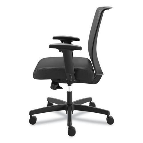 HON® wholesale. HON® Convergence Mid-back Task Chair With Syncho-tilt Control, Supports Up To 275 Lbs, Black Seat, Black Back, Black Base. HSD Wholesale: Janitorial Supplies, Breakroom Supplies, Office Supplies.