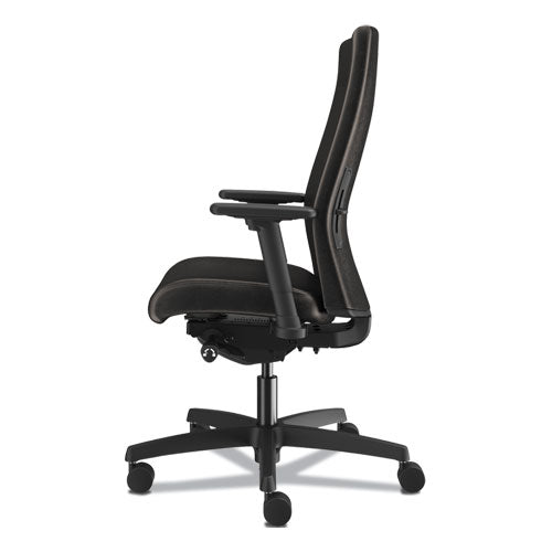 HON® wholesale. HON® Ignition 2.0 Upholstered Mid-back Task Chair With Lumbar, Supports Up To 300 Lbs., Vinyl, Black Seat, Black Back, Black Base. HSD Wholesale: Janitorial Supplies, Breakroom Supplies, Office Supplies.